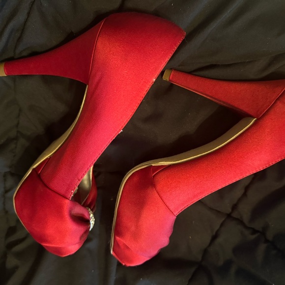 Deep dark red rhinestone high heels special occasions - Picture 10 of 12